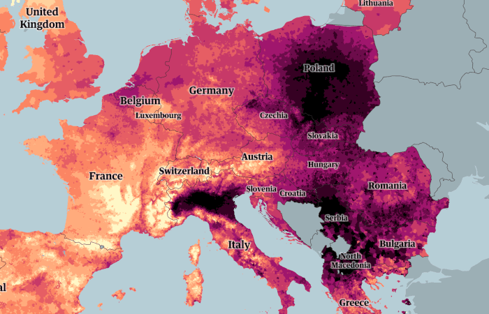 Quelles sont les régions d'Europe où l'air est le plus pollué ?